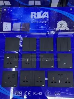 RIVA Electric Switches and Sockets Black Color Designed for Luxury