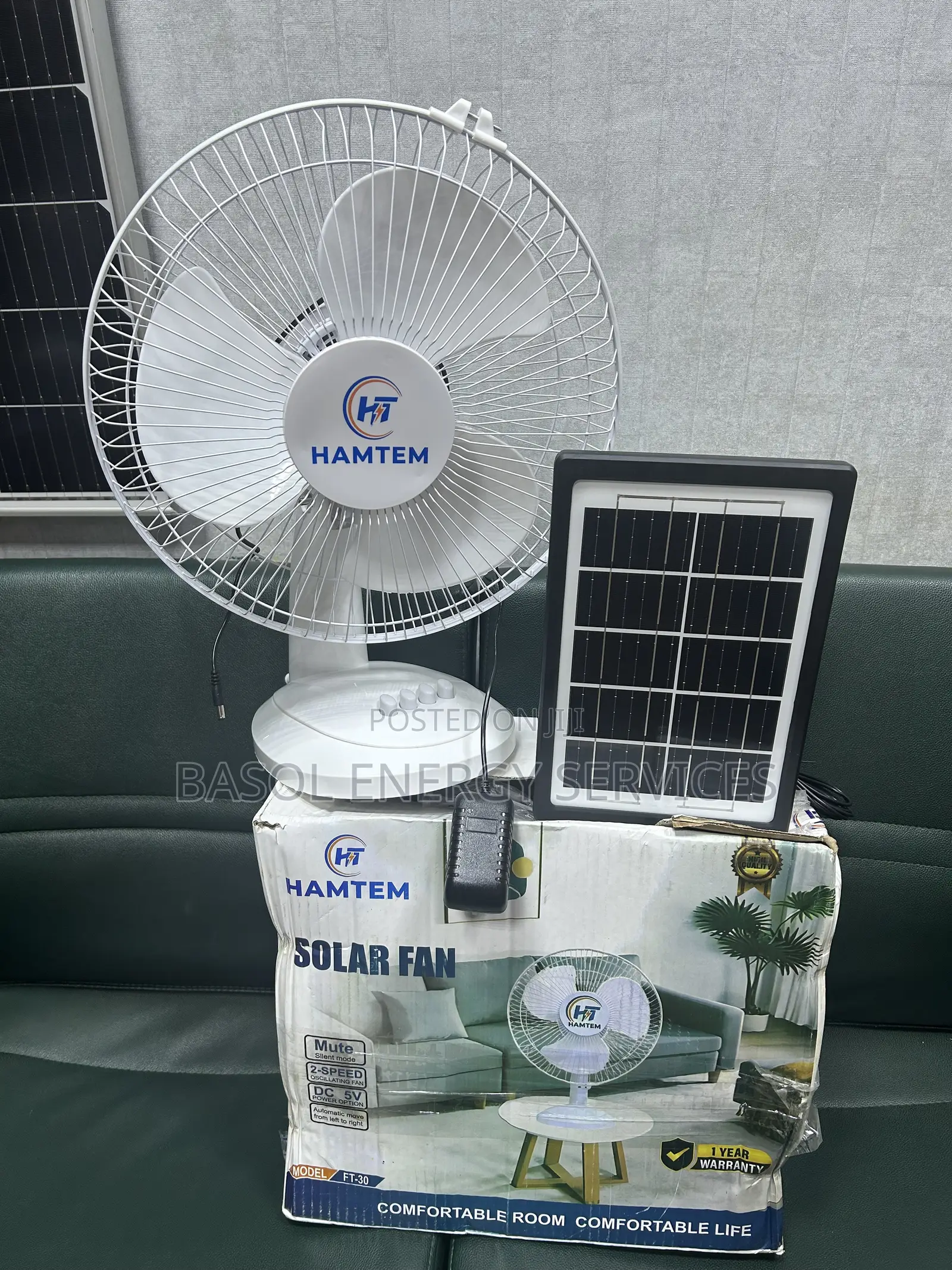 Solar Rechargeable Table Fan