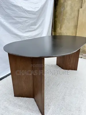 Luxury Oval Marble-Top Dining Table With Solid Wooden Base