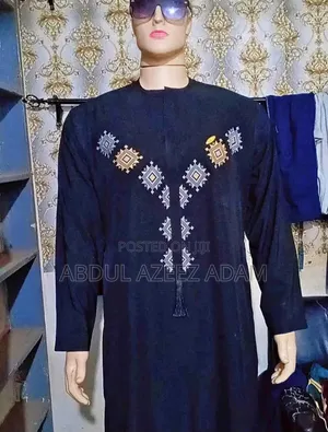 Black Embroidered Men's Jallabiya Quality Design Size L/Xl- Kaduna