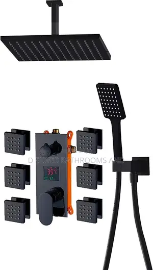 Black Smart Thermostatic Shower Set