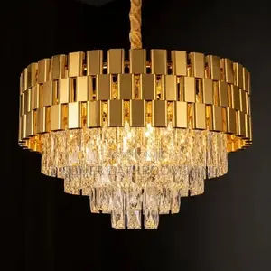 Luxury Crystal Gold Chaindaliers Ceiling Light