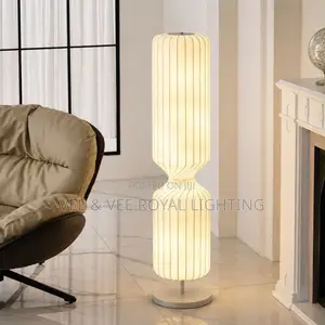 Sculptural Twisted Hourglass Floor Lamp - For Living Room, Bedroom