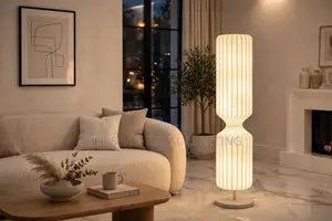 Sculptural Twisted Hourglass Floor Lamp - For Living Room, Bedroom