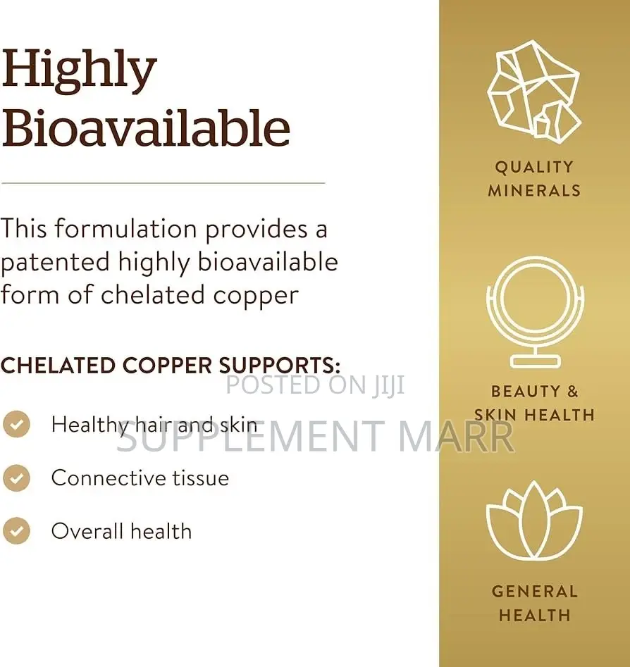 Chelated Copper Supplements – Essential Trace Mineral X 100