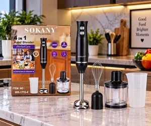 SOKANY 500W 4-in-1 Hand Blender With Chopper and Whisk