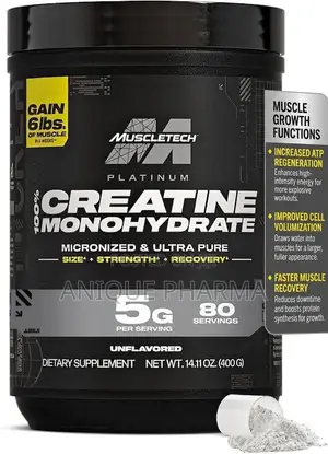 100% Micronised Creatine Monohydrate 400G Powder – 80 Servings