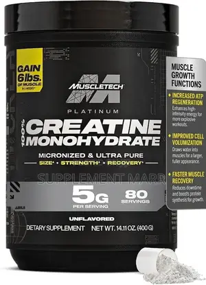 100% Micronised Creatine Monohydrate 400G Powder – 80 Servings