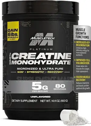 100% Micronised Creatine Monohydrate 400G Powder – 80 Servings