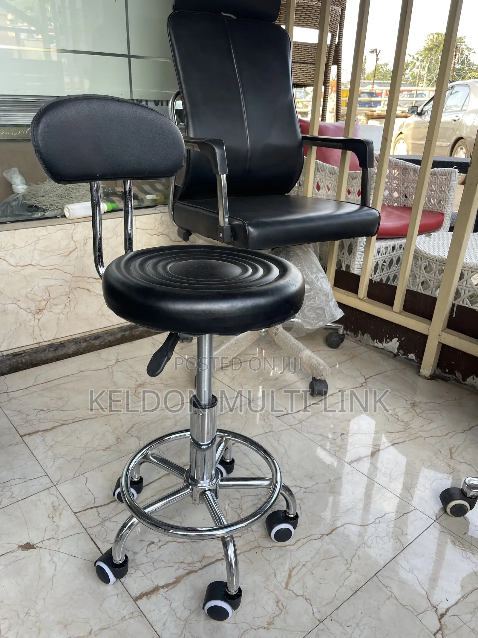 Adjustable Stool With Back Rest