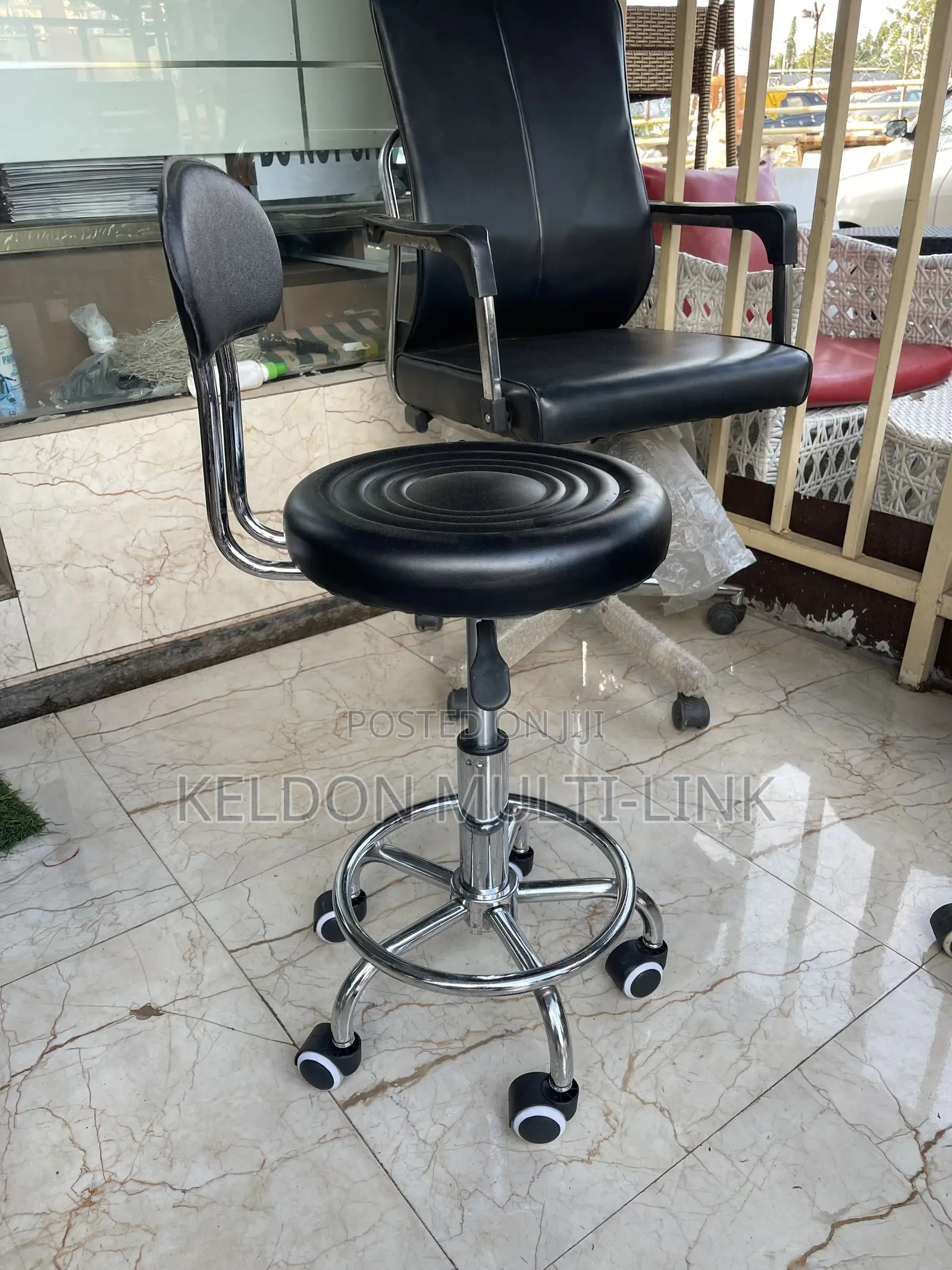 Adjustable Stool With Back Rest