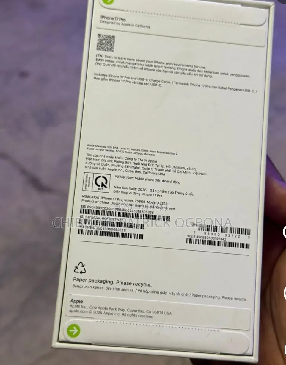 New Apple iPhone 17 Pro 1 TB Silver