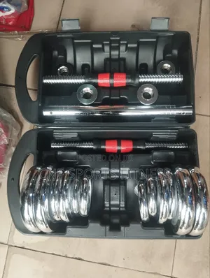 20kg Silver Chrome Dumbbell With Extension Bar