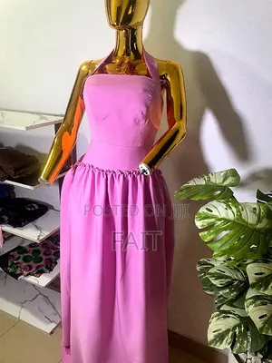 A Full Length Halter Neck Backless Dress