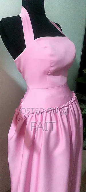 A Full Length Halter Neck Backless Dress
