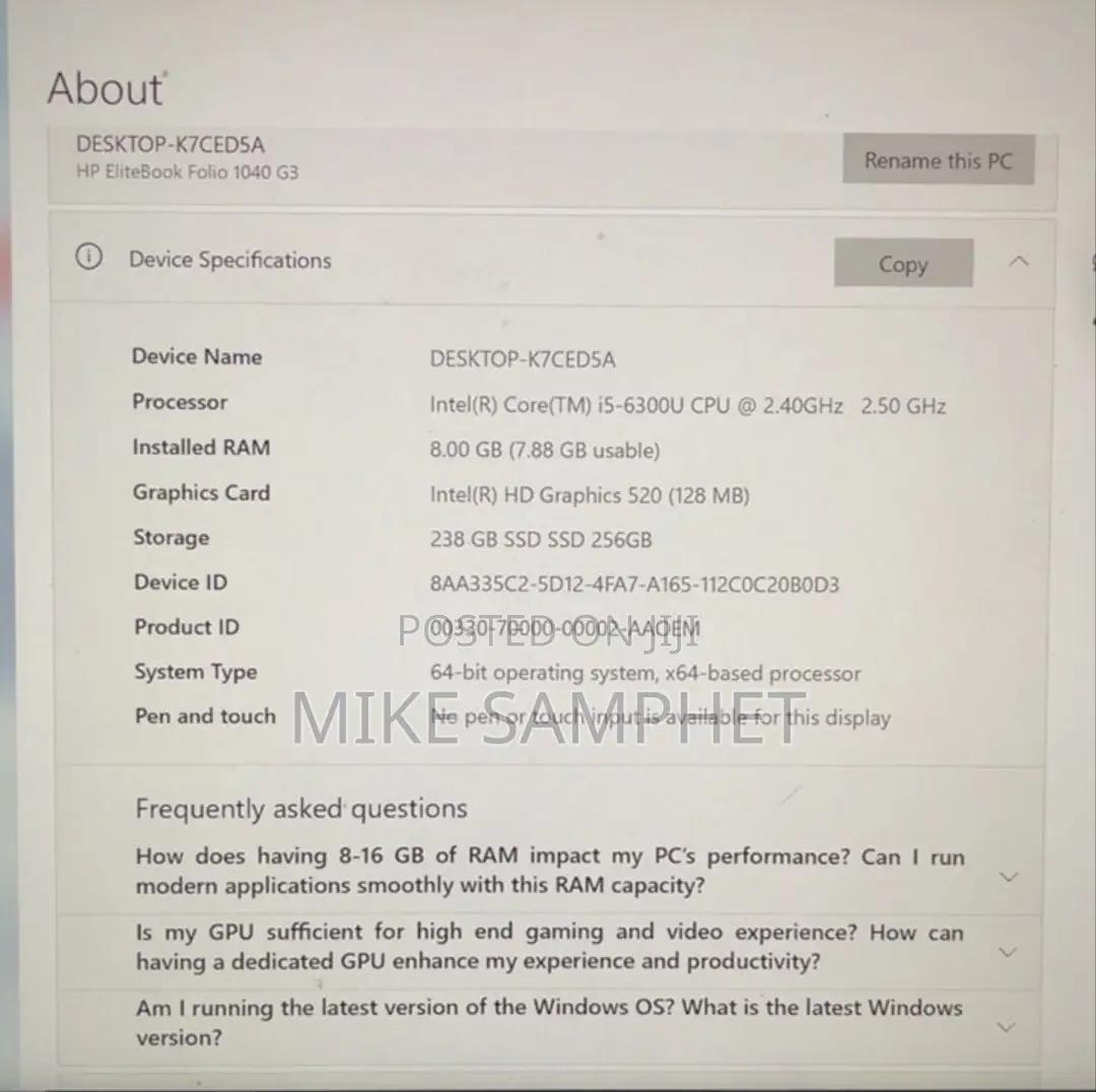 Laptop HP 15 8GB Intel Core i5 SSD 256GB