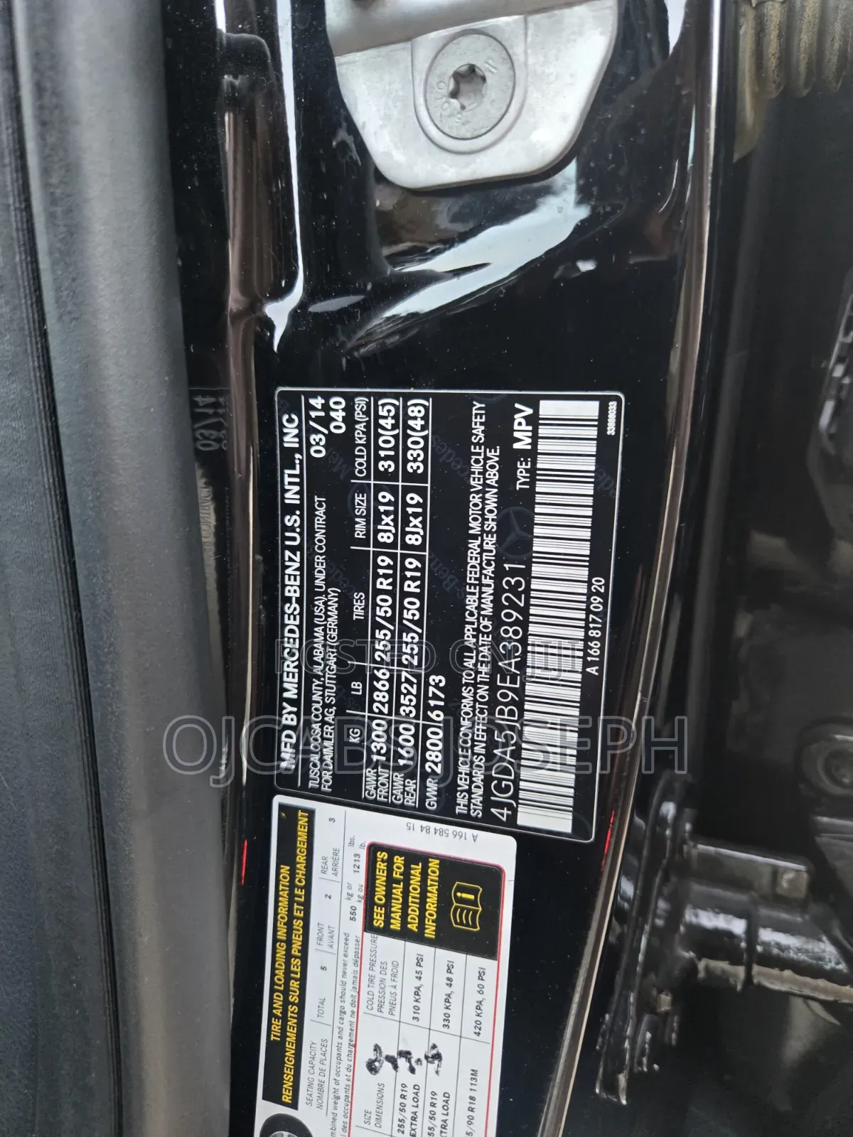 Mercedes-Benz M Class 2014 Black