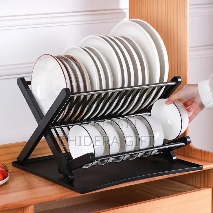 Foldable Dish Rack - Space Saving Kitchen Dish Drainer