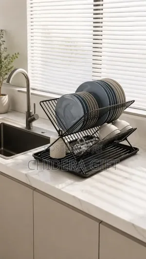 Foldable Dish Rack - Space Saving Kitchen Dish Drainer