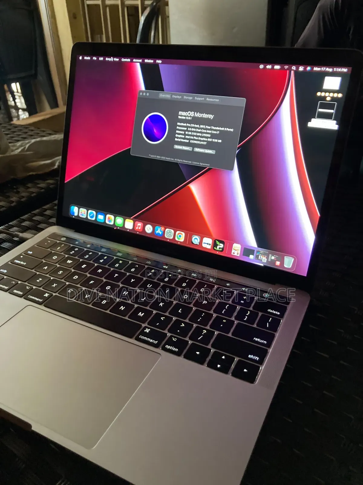 Laptop Apple MacBook Pro 2017 16GB Intel Core i7 SSD 500GB