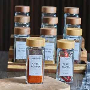 12pcs Spice Glass Container With Sticker