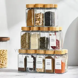 12pcs Spice Glass Container With Sticker