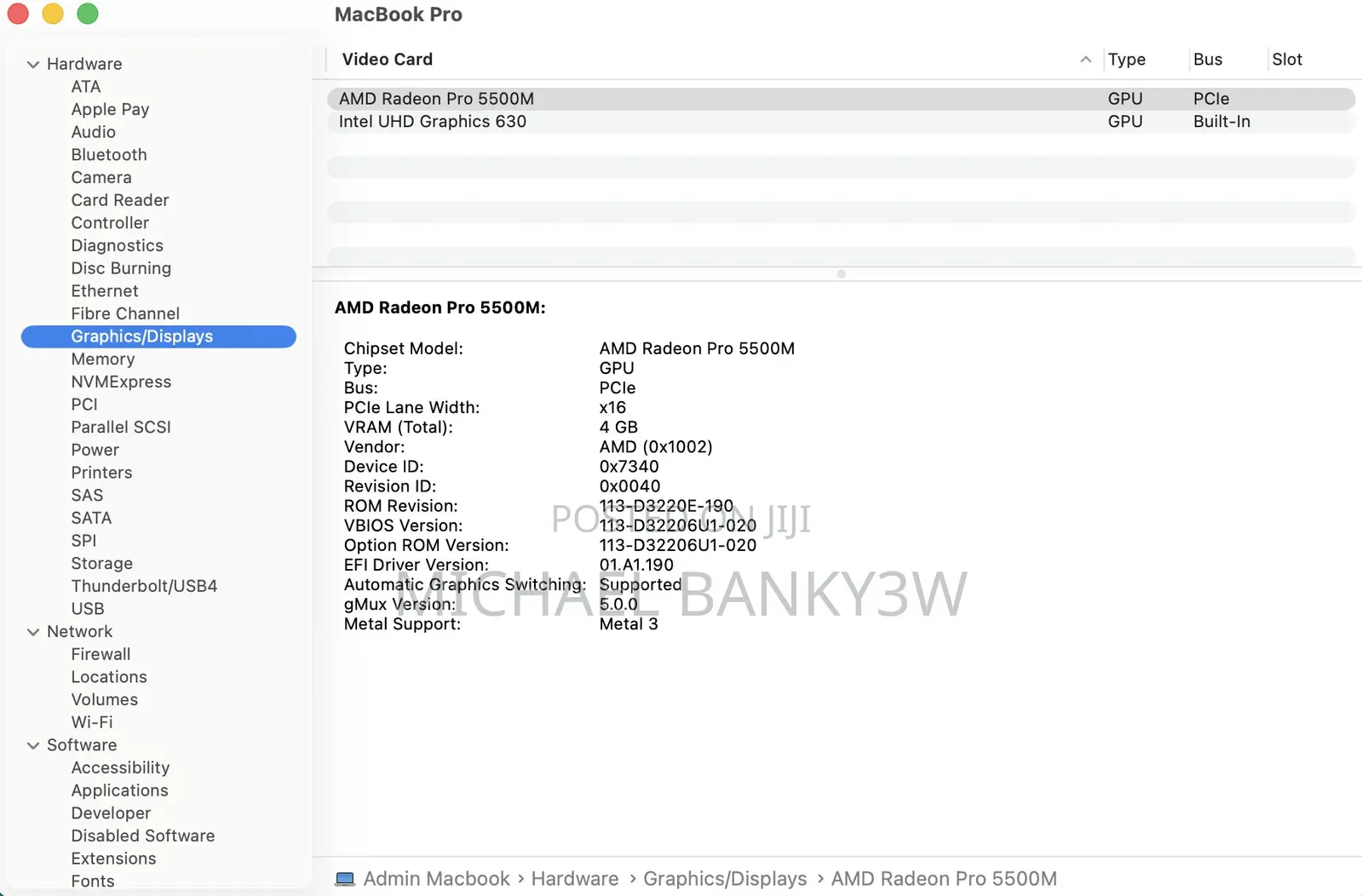 Laptop Apple MacBook Pro 2019 16GB Intel Core i9 SSD 1T