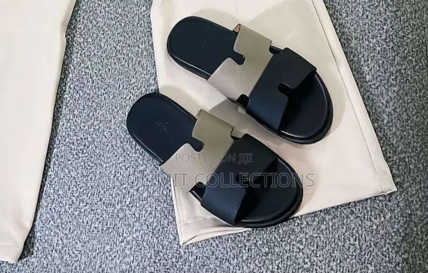Hermes Two Toned Leather Slides