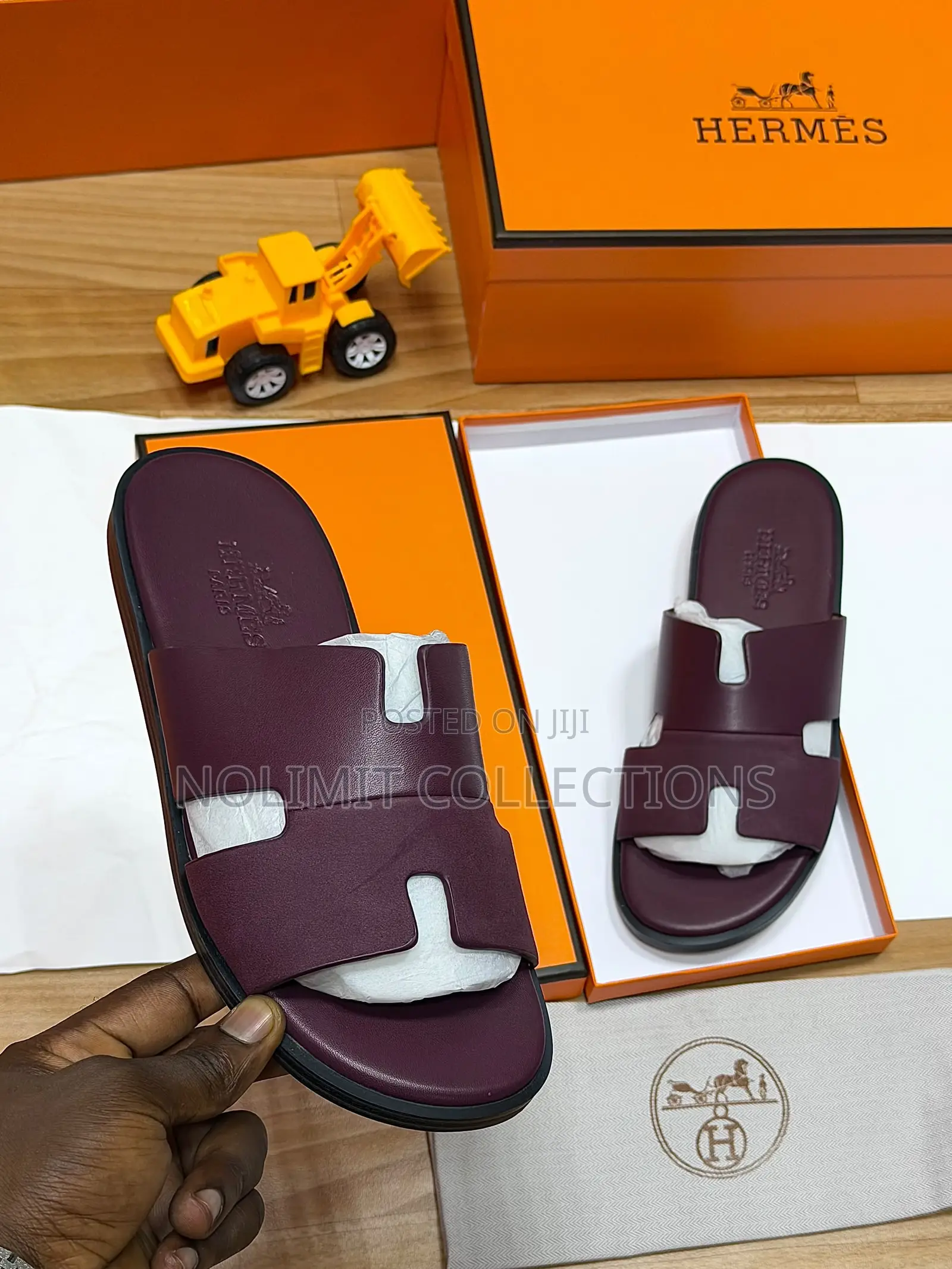 Hermes Two Toned Leather Slides