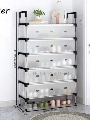 6-Tier Space Saving Shoe Cabinet With Transparent Covers