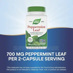 Peppermint Leaf X100 Capsules - Traditionally Used to Soothe Digestion