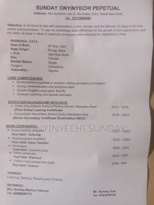 Housekeeping Cleaning CV