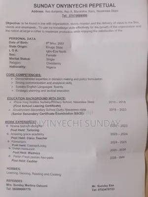 Housekeeping Cleaning CV