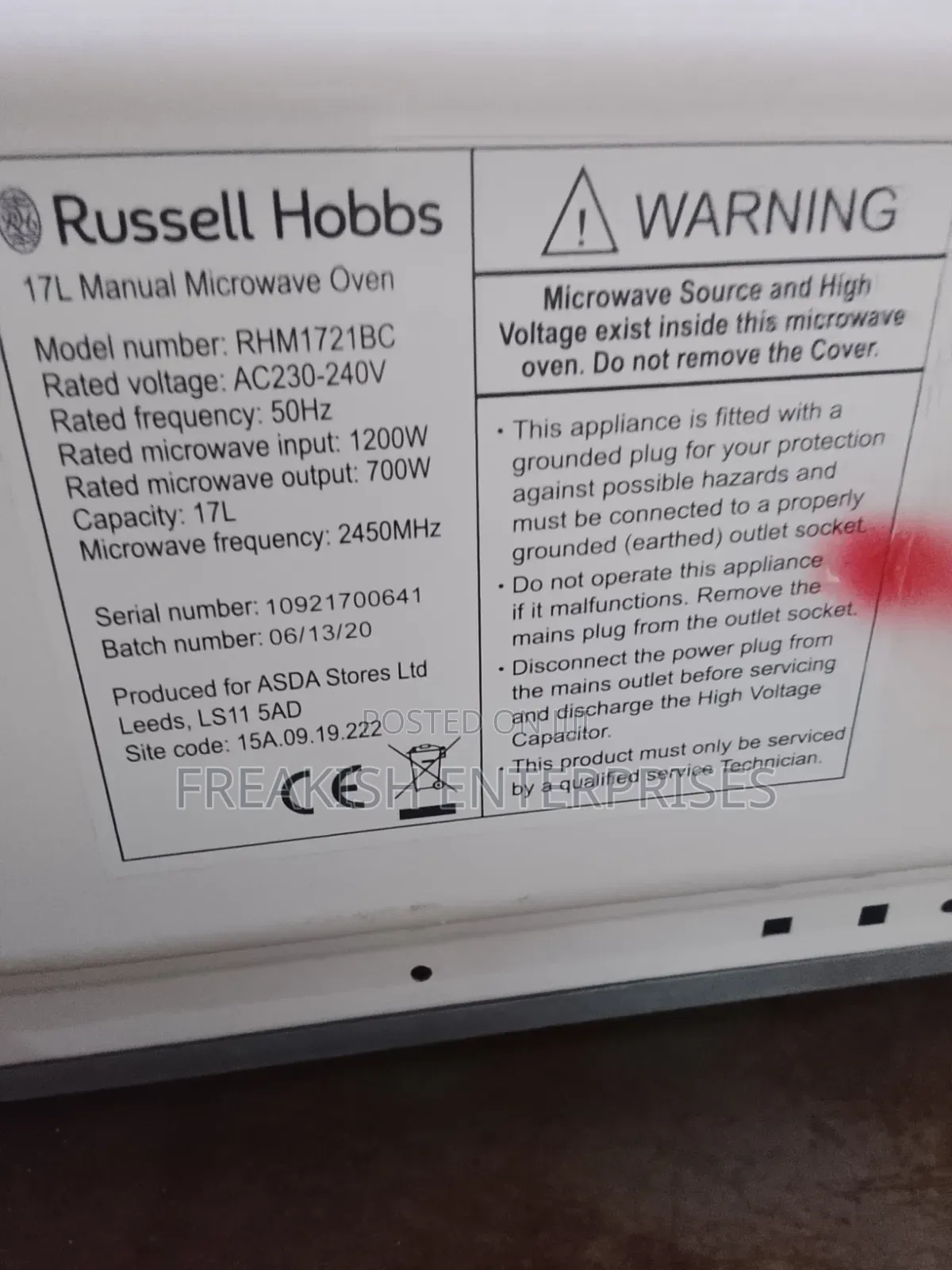 Microwave Russell Hobbs