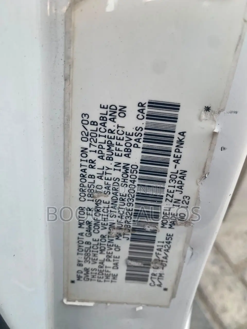 Toyota Corolla 2003 White