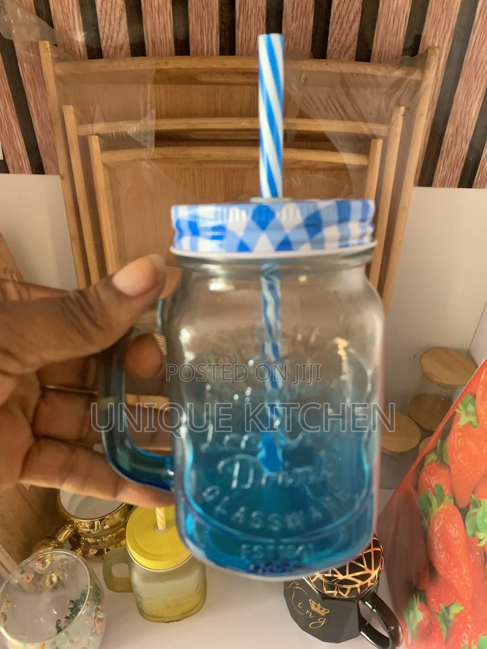 Frosted Glass Mason Jar Mug