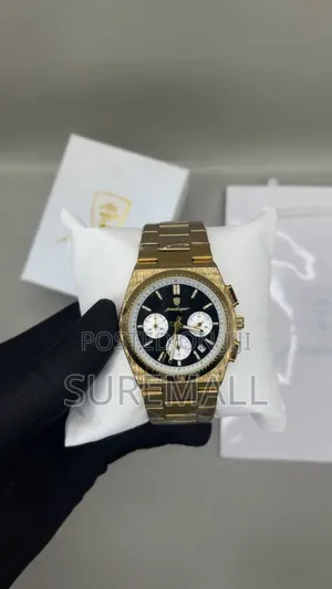 POEDAGAR Men’s Luxury Gold Chronograph Wristwatch