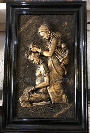 Relief Sculpture of Any African Activities, Wall Frame