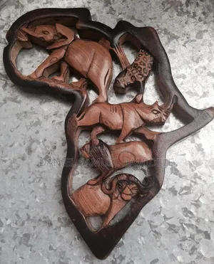 Relief Sculpture of Any African Activities, Wall Frame