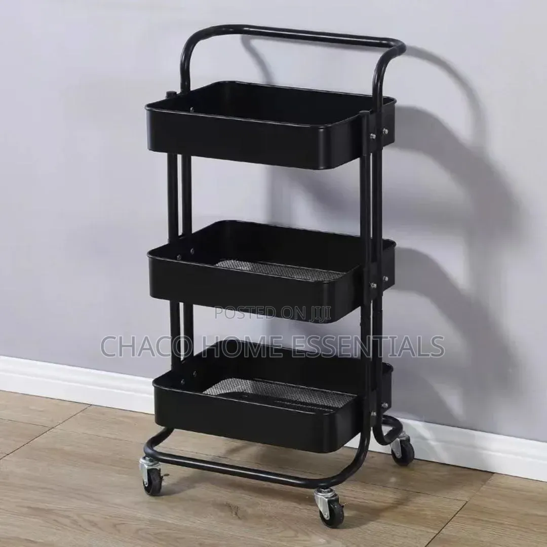 3-Tier Multipurpose Metal Rolling Storage Trolley