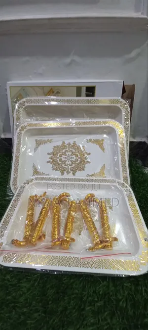 3 in 1, White and Gold Coloured Tray