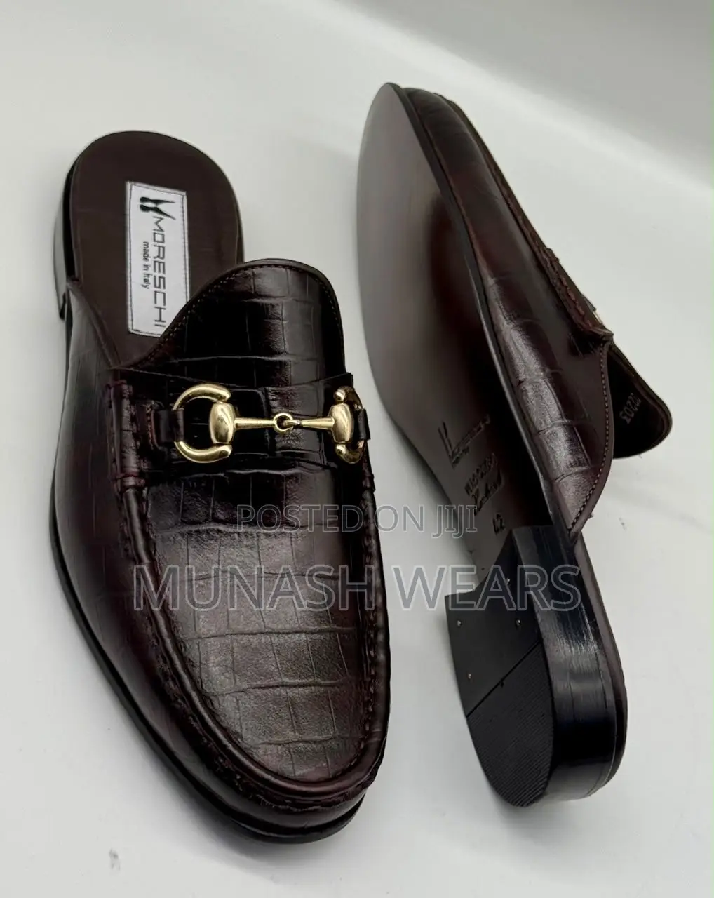 Italian Moreschi Skin Leather Half Shoe
