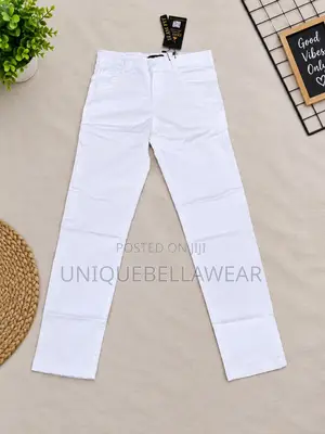 2-12 Kids Brand New High Quality Plain White Stock Jean Trouser