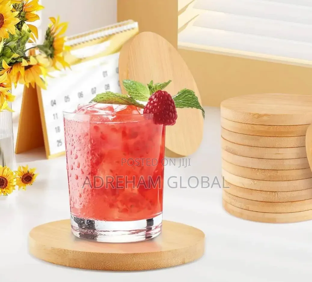 Customizable 6pcs Bamboo Coasters.