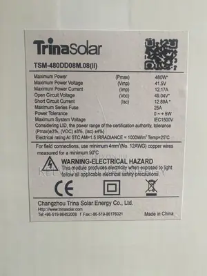 480w Trina Solar Panel 120 Sales
