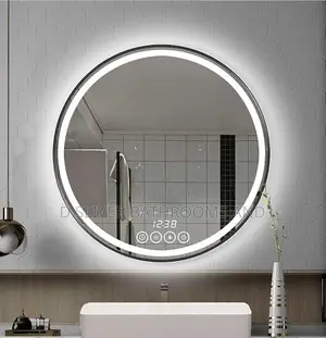 Round LED Smart Bathroom Mirror With Touch Screen