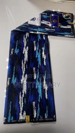 Blue Color of U JB Height Fashion Ankara Fabric