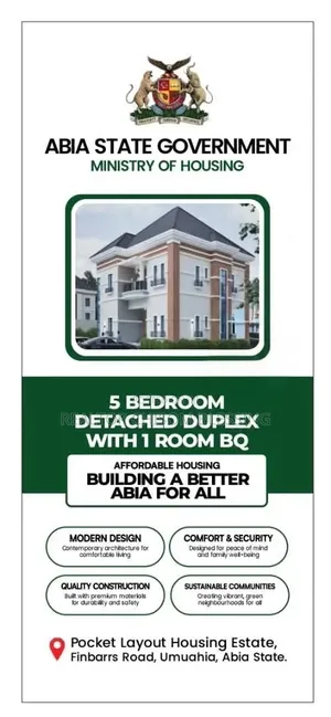 Luxury 5 Bedroom Duplex + 1 Bedroom BQ in Umuahia Town Abia State