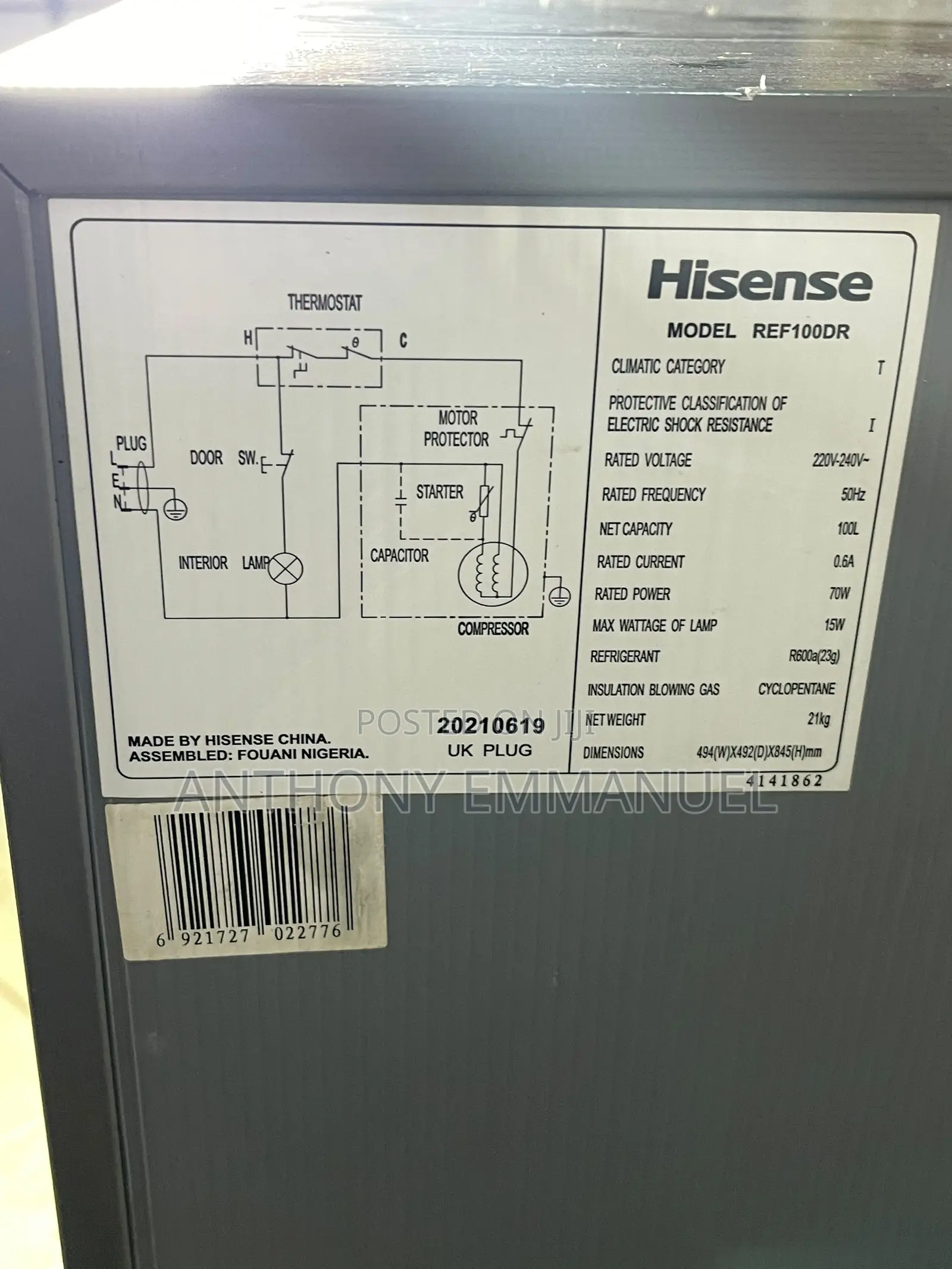 Hisense Mini Refrigerator