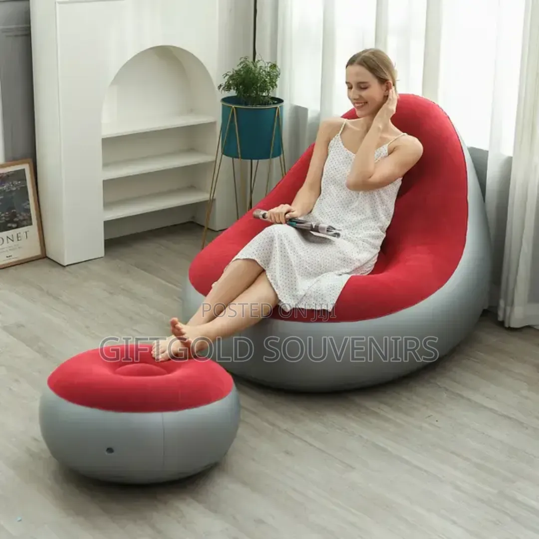 Inflatable Sofa With Foot Stool, Electric Pump